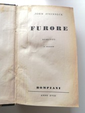 Furore - John Steinbeck - Bompiani ed.-1940 4°ed