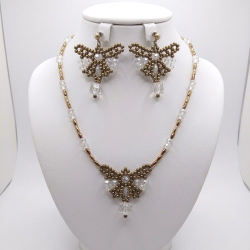 Set collana orecchini ottone - orecchini,