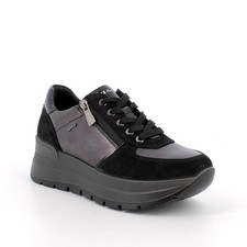 Sneakers IGI&CO scarpa sportiva da donna MADE IN ITALY in camoscio e pelle nero 