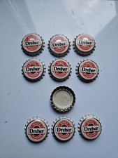 Birra Dreher Pilsener Sfondo Bianco Tappi Corona Inutilizzati Lotto 10 Pezzi
