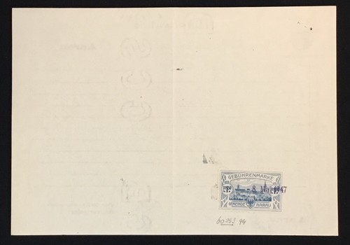 Svizzera 1947 certificato - =,
