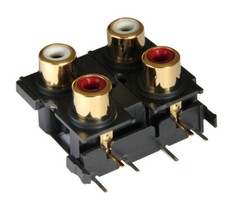 CONNETTORE RCA DA PANNELLO DOPPIO HI-END RC14 24k audiophile panel chassis mount