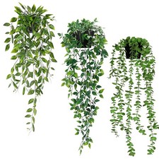 VCANIVR Pianta Artificiale Sospesa, 3 Pezzi Piante Finte da Interno Cadenti, Pia