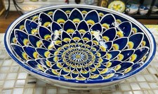 Deruta pottery - 12’’ Bowl Peacock Pattern Made/painted by hand Italy