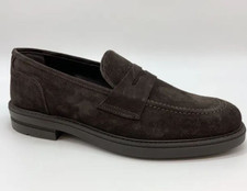 Scarpe calzature camoscio mocassino classico uomo colore testa di moro