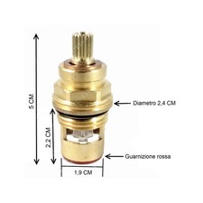 Cartuccia rubinetto vitone 1/2 pollice 1/4 giro sx Franke 133.0054.658