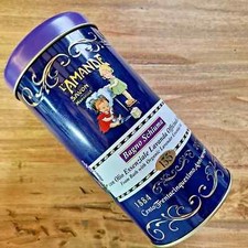 Vecchio Barattolo in latta di L'Amande Savon - Diametro 10 cm - Altezza 20,5 cm