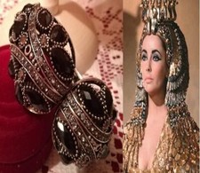 MAGNIFICO BRACCIALE SERPENTE '40 <CLEOPATRA> ZAFFIRI-NERI, BRILLANTI, ORO BIANCO