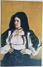 CARTOLINA OLIENA DONNA SIGNORA NUORO SARDEGNA PELLERANO COSTUMI SARDI C1