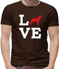 Amore Rottweiler Cane Silhouette - Maglietta Uomo - Amore Cucciolo Cani Rotty