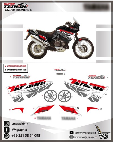 Adesivi xtz 750 - adesivi, supertenere