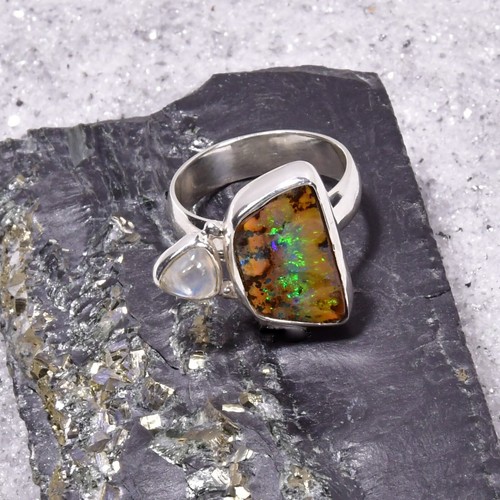 Anello opale boulder - ,, argento