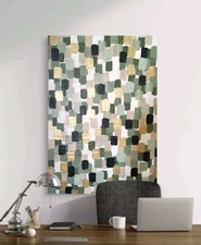 Quadro Dipinto a Mano Su Tela Oro Verde Salvia Idea Regalo Per Soggiorno Studio