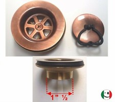 PILETTA GATTINARA " 100% OTTONE " DA Ø 80 MM. SCARICO DA 1½" RAMATO - RAME