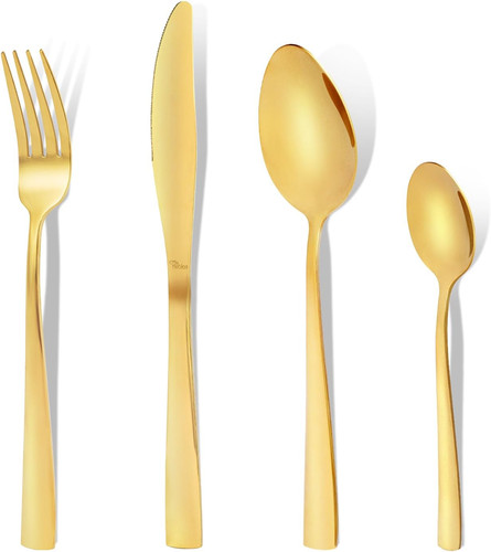 Posate acciaio inox dorate - posate,
