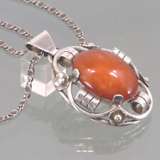 Ciondolo ambra art deco catena argento ° argento 800 ° BURRO SCOTCH AMBRA
