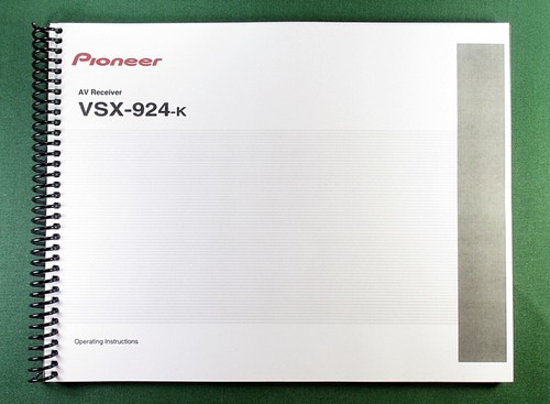 Pioneer vsx 924 instruction - vsx-924,