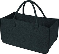 BORSA CESTA PORTALEGNA LEGNA DA ARDERE NERA IN FELTRO 46LT 51x33x27CM