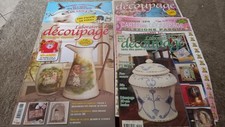 N° 5 Riviste di DECOUPAGE: 3 Laboratorio Di Decoupage + 2 Riv. Di Carte+fogli Om