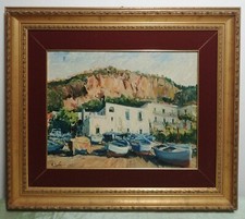 DE LAUZIERES ARMANDO, Quadro dipinto ad olio su tela 50x40 cm, ‘Marina di Seano’