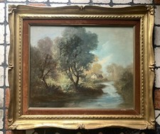 vintage DIPINTO PAESAGGIO CON CORNICE FIRMATO GINO TASSINARI