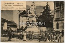 DOMODOSSOLA VERBANIA MONUMENTO GALETTI PIAZZA DEL MUNICIPIO ANIMATA VIAGG 1904
