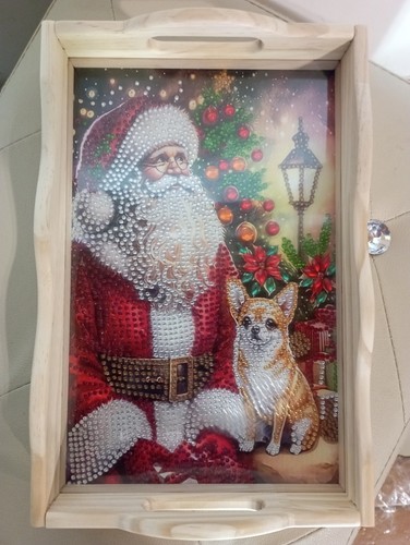 Vassoio natale legno - di,