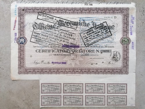 Certificato azionario - certificato,