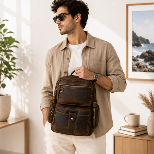 Zaino tasche vera pelle - zaino,