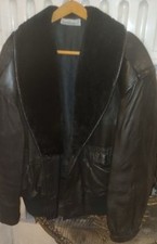 Giubbotto  vintage Gian Marco Venturi In Pelle E Collo Pelliccia Sintetica