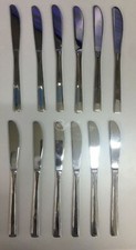 SET DI 12 COLTELLI IN ACCIAIO INOX DA DESSERT CASALINGHI POSATE TAVOLA CUCINA 