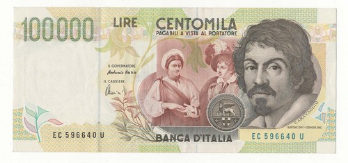 100000 lire caravaggio - 100000,
