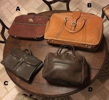 vecchia borsa valigia in pelle cuoio e fibra vintage modernariato suitcase trunk