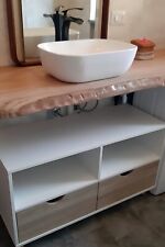 TOP BAGNO LAVABO legno di noce rovere frassino olmo abete L. 50/230cm SU MISURA