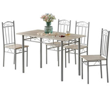 SET TAVOLO E SEDIE SALA DA PRANZO CUCINA SOGGIORNO 4 SEDIE ACCIAIO LEGNO MDF