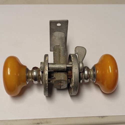 Vintage orange door - door, knobs