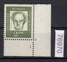 Berlino 1961, Mich Nr 213 Pezzi D'Angolo FN 1