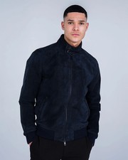 Giubbotto pelle bomber blu