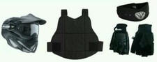 Paintball Protezioni maschera pettorina paracollo guanti nuovo ed usato 