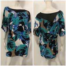 PATRIZIA PEPE Vestito abito blu azzurro fantasia Tg 40 Seta Silk