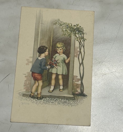 Cartolina bambini innamorati - cartolina,