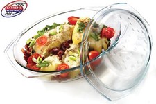 Pirofila In Vetro 2,9 L Con Coperchio Zuppiera Vetreria Fabbricata Nell'UE