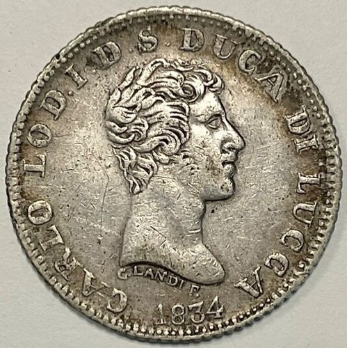 Lira 1834 lucca - lucca, re