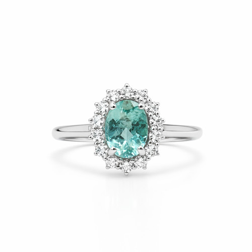 Anello con tormalina paraíba - tormalina,