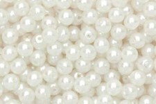 LOT DE 500 PERLES NACREES BLANC ACRYLIQUE Ø 4 mm - LIVRAISON GRATUITE - CREATION