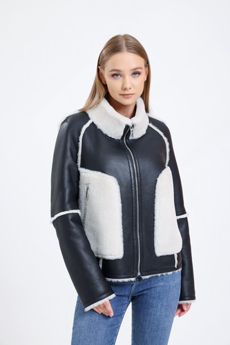 Giacca donna blu navy bianco