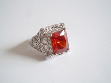 Anello Pietra di Vetro Rosso