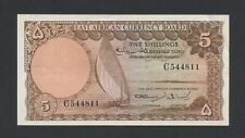 AFRICA ORIENTALE banconota 5 scellini 1964 barca a vela Krause 45 banconote