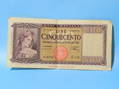 Banconota 500 lire cinquecento - banconota,