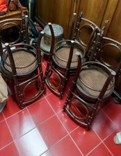 6 Antiche Sedie Da Bistrot Fischel Art Deco Anni 30 Ottime Condizioni 